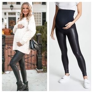 SPANX Mama Faux Leather Leggings - Size Small